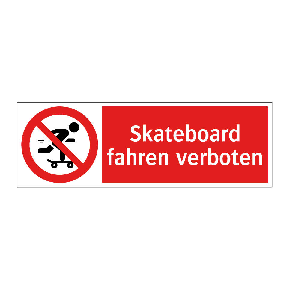 Skateboard fahren verboten