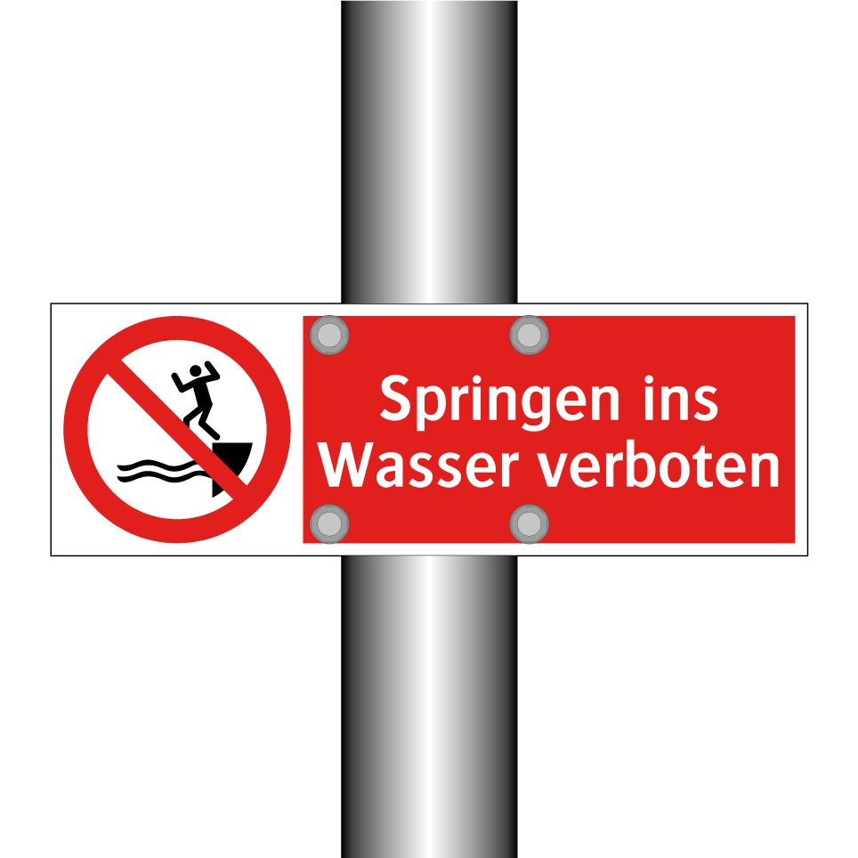 Springen ins Wasser verboten