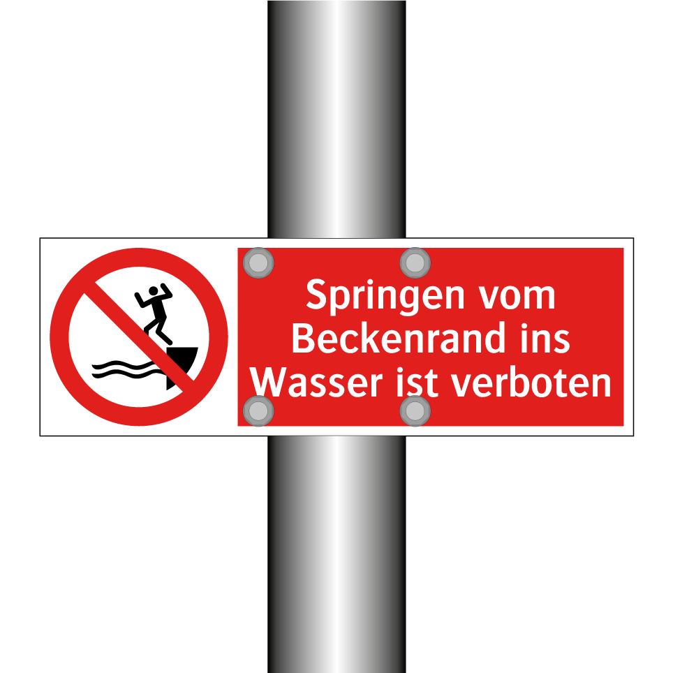 Springen vom Beckenrand ins Wasser ist verboten