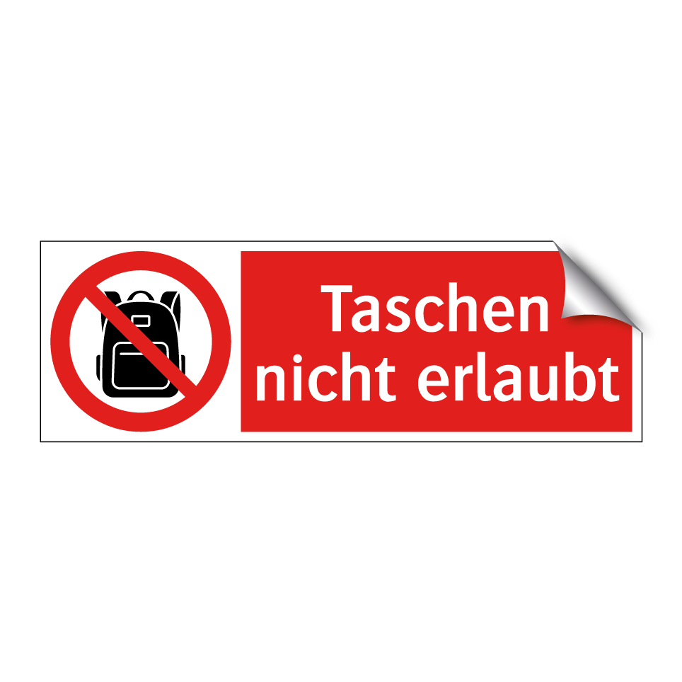 Taschen nicht erlaubt