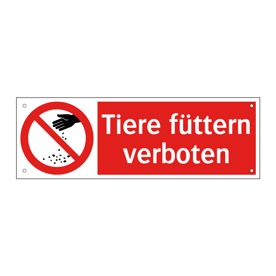 Tiere füttern verboten