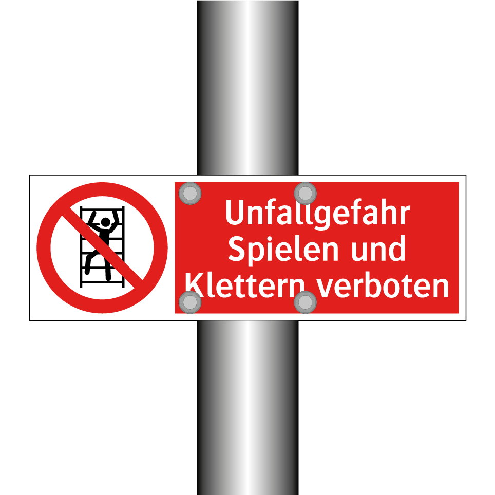 Unfallgefahr Spielen und Klettern verboten