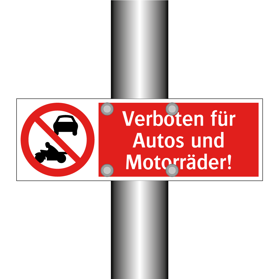 Verboten für Autos und Motorräder!