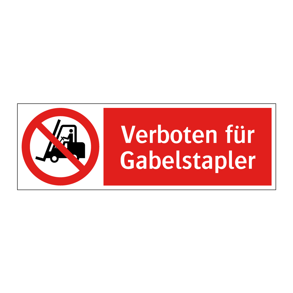 Verboten für Gabelstapler