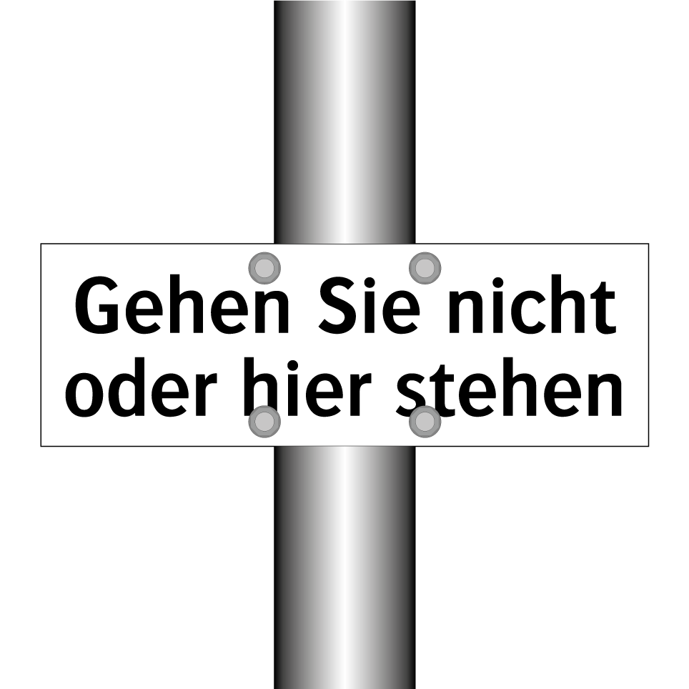 Gehen Sie nicht oder hier stehen