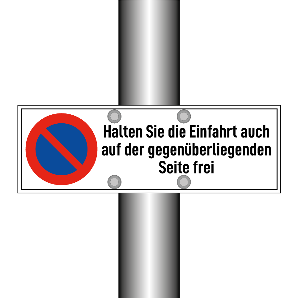 Halten Sie die Einfahrt auch auf der gegenüberliegenden Seite frei