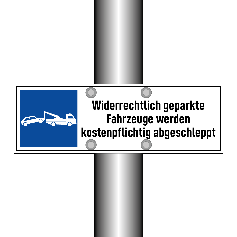 Widerrechtlich geparkte Fahrzeuge werden kostenpflichtig abgeschleppt