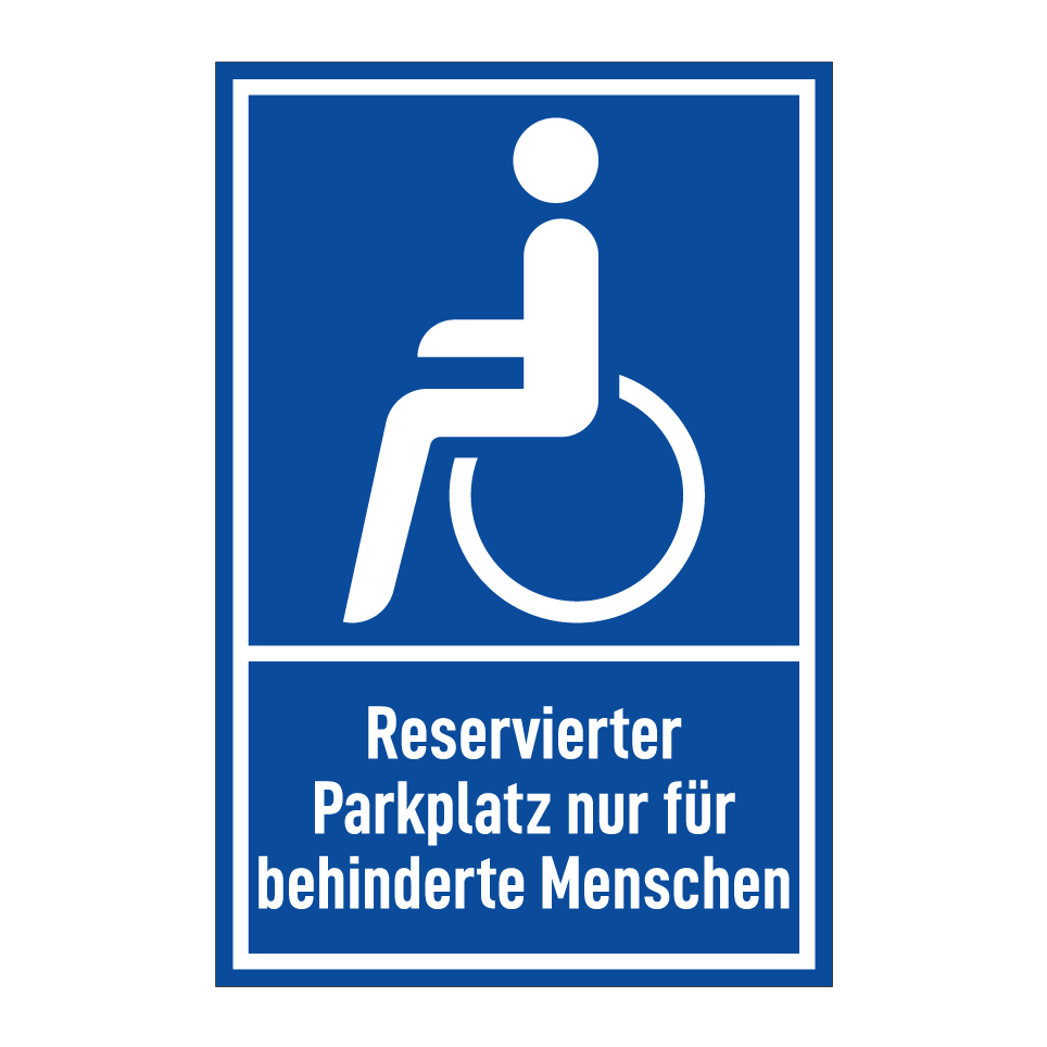 Reservierter Parkplatz nur für behinderte Menschen