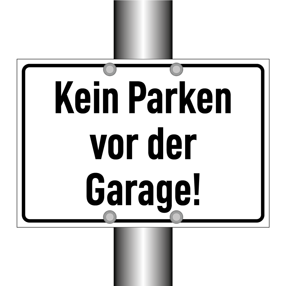 Kein Parken vor der Garage!