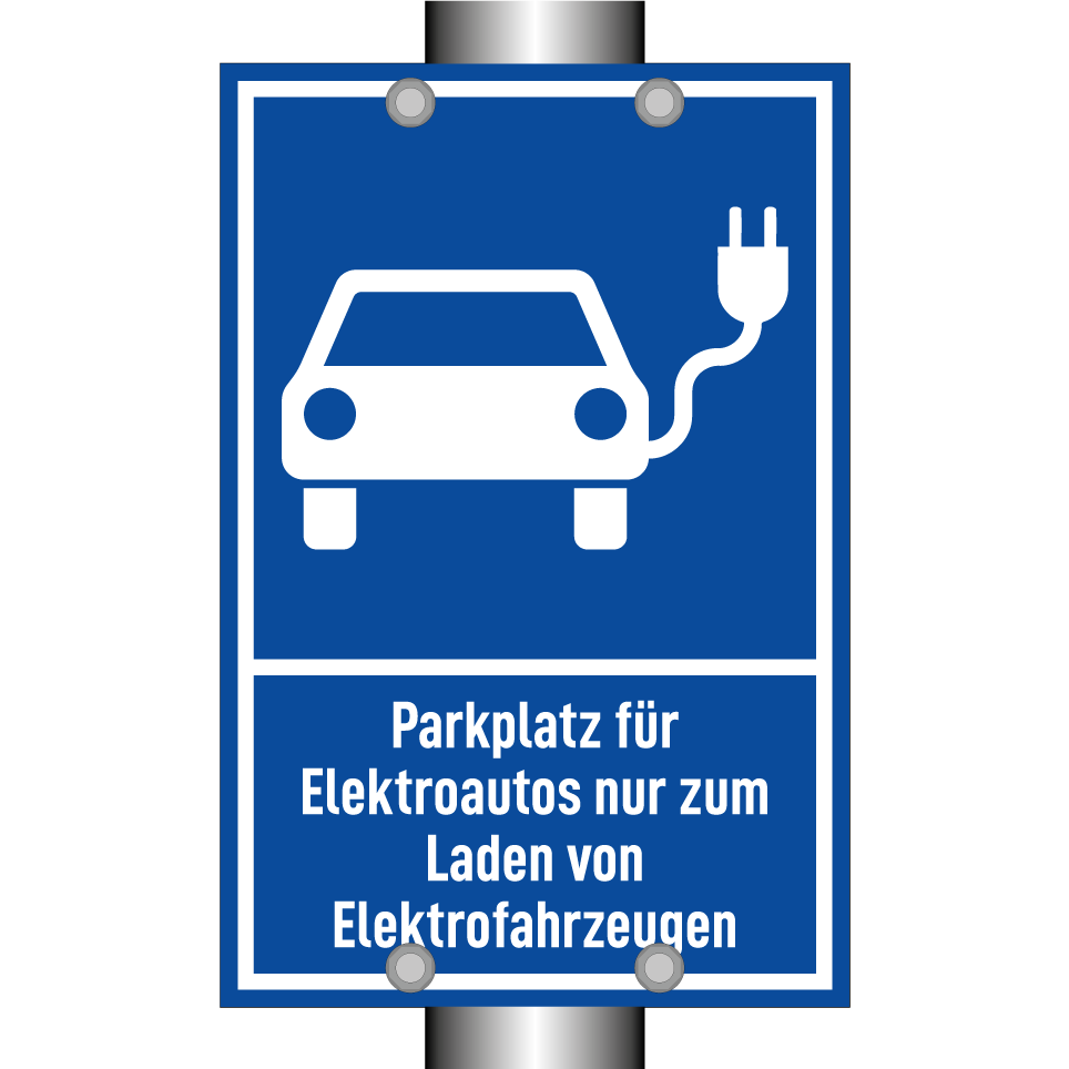 Parkplatz für Elektroautos nur zum Laden von Elektrofahrzeugen