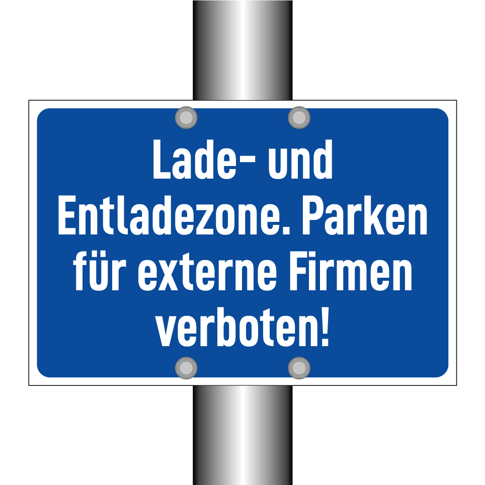 Lade- und Entladezone. Parken für externe Firmen verboten!
