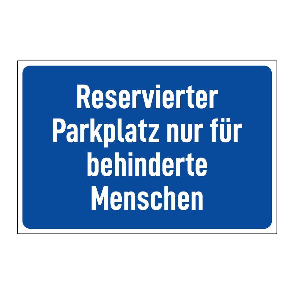 Reservierter Parkplatz nur für behinderte Menschen