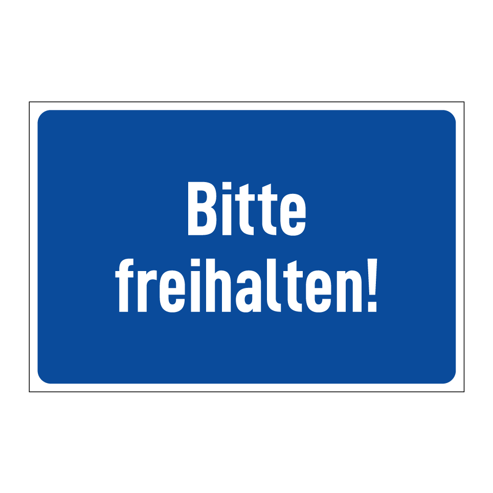 Bitte freihalten!