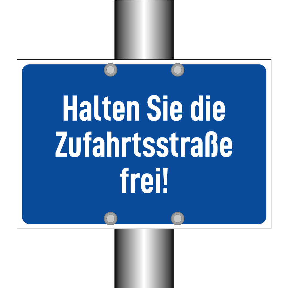 Halten Sie die Zufahrtsstraße frei!
