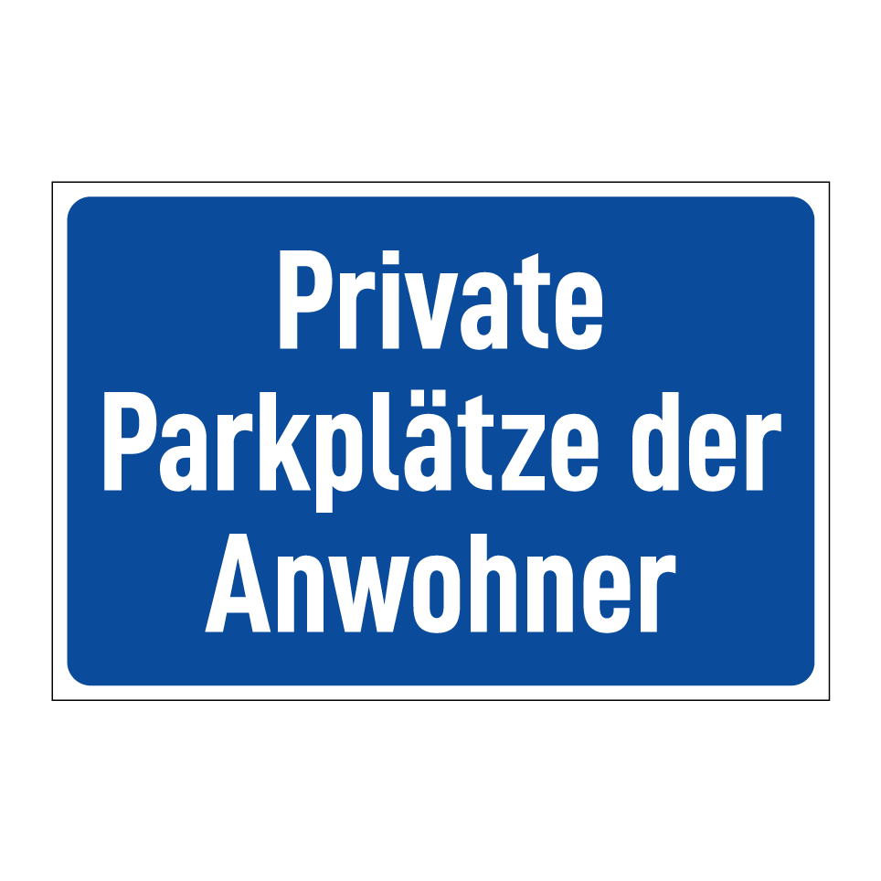 Private Parkplätze der Anwohner