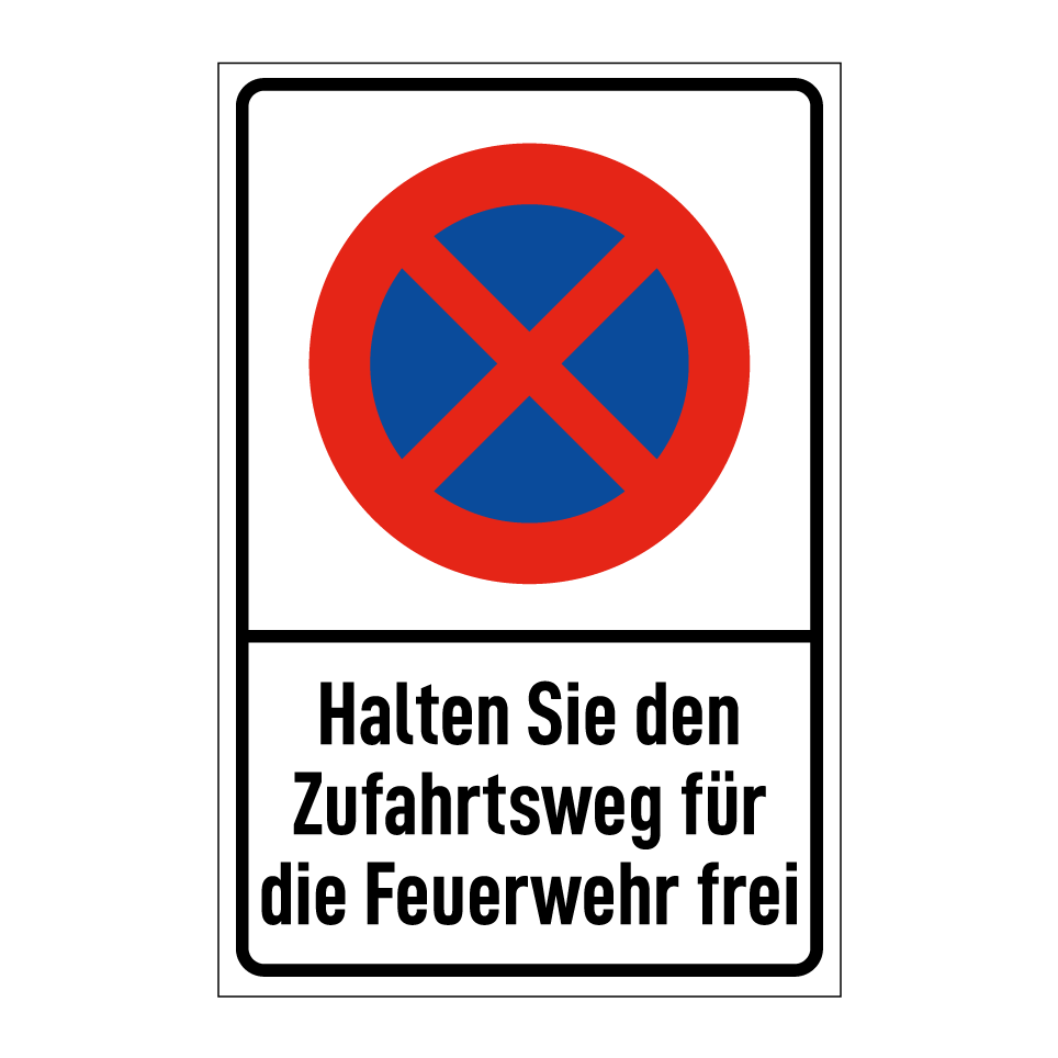 Halten Sie den Zufahrtsweg für die Feuerwehr frei