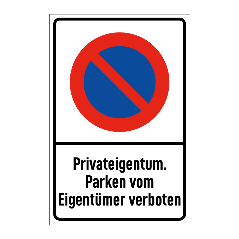 Privateigentum. Parken vom Eigentümer verboten