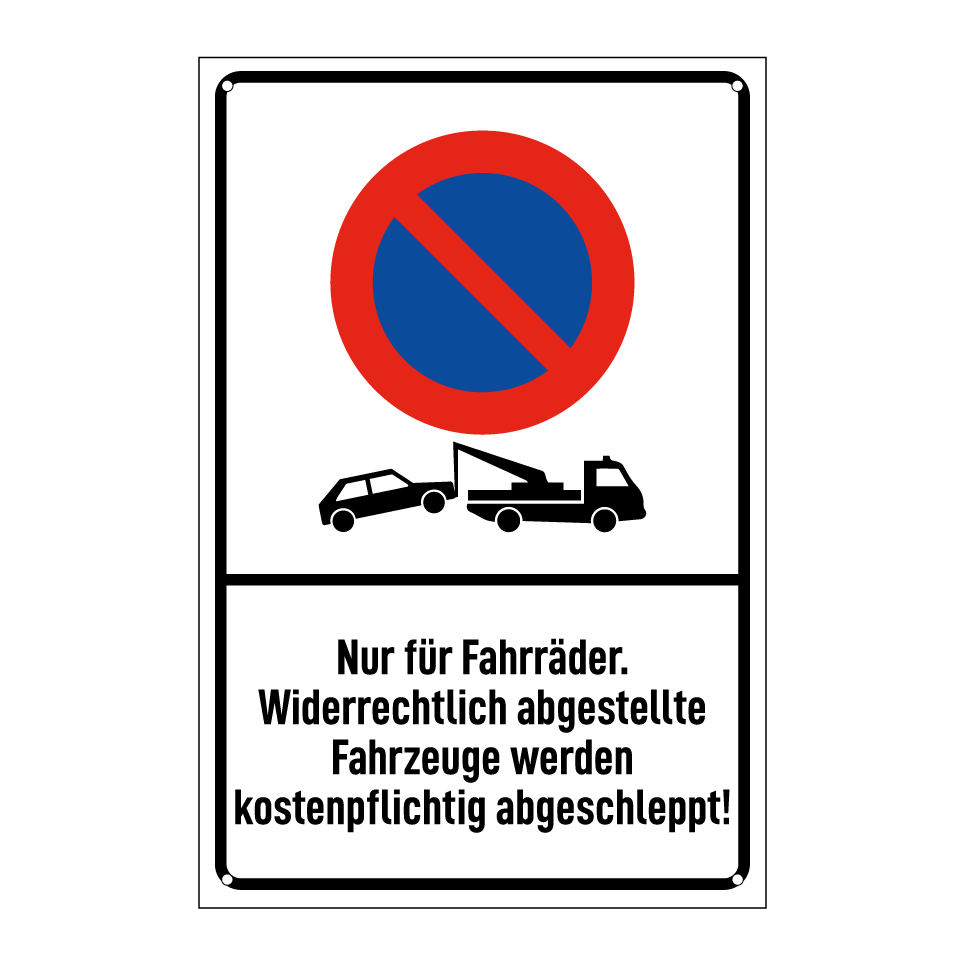 Nur für Fahrräder. Widerrechtlich abgestellte Fahrzeuge werden kostenpflichtig abgeschleppt!