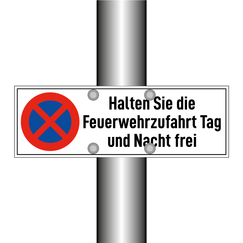 Halten Sie die Feuerwehrzufahrt Tag und Nacht frei