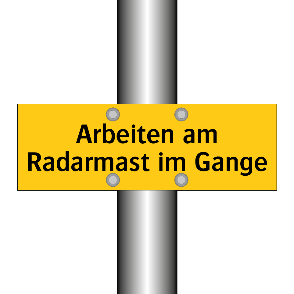 Arbeiten am Radarmast im Gange
