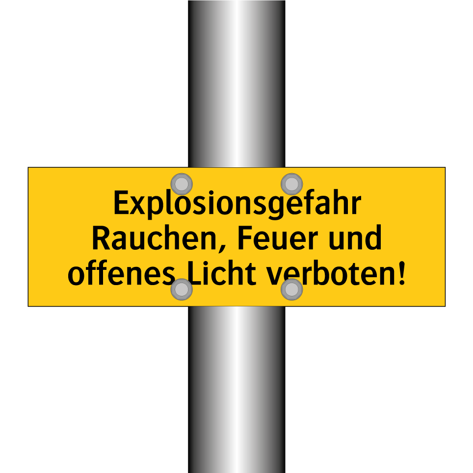 Explosionsgefahr Rauchen, Feuer und offenes Licht verboten!