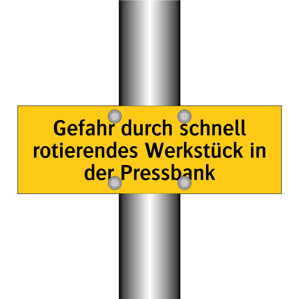 Gefahr durch schnell rotierendes Werkstück in der Pressbank