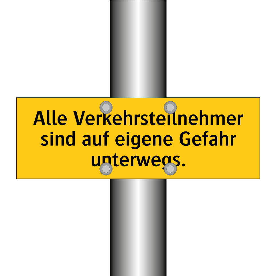 Alle Verkehrsteilnehmer sind auf eigene Gefahr unterwegs.
