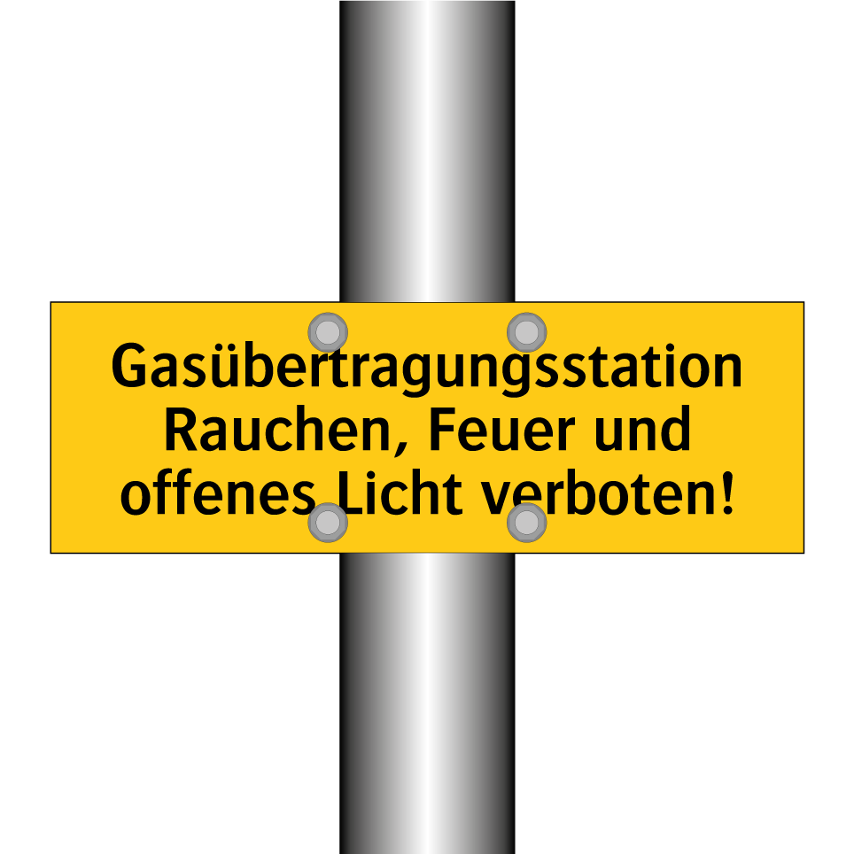 Gasübertragungsstation Rauchen, Feuer und offenes Licht verboten!
