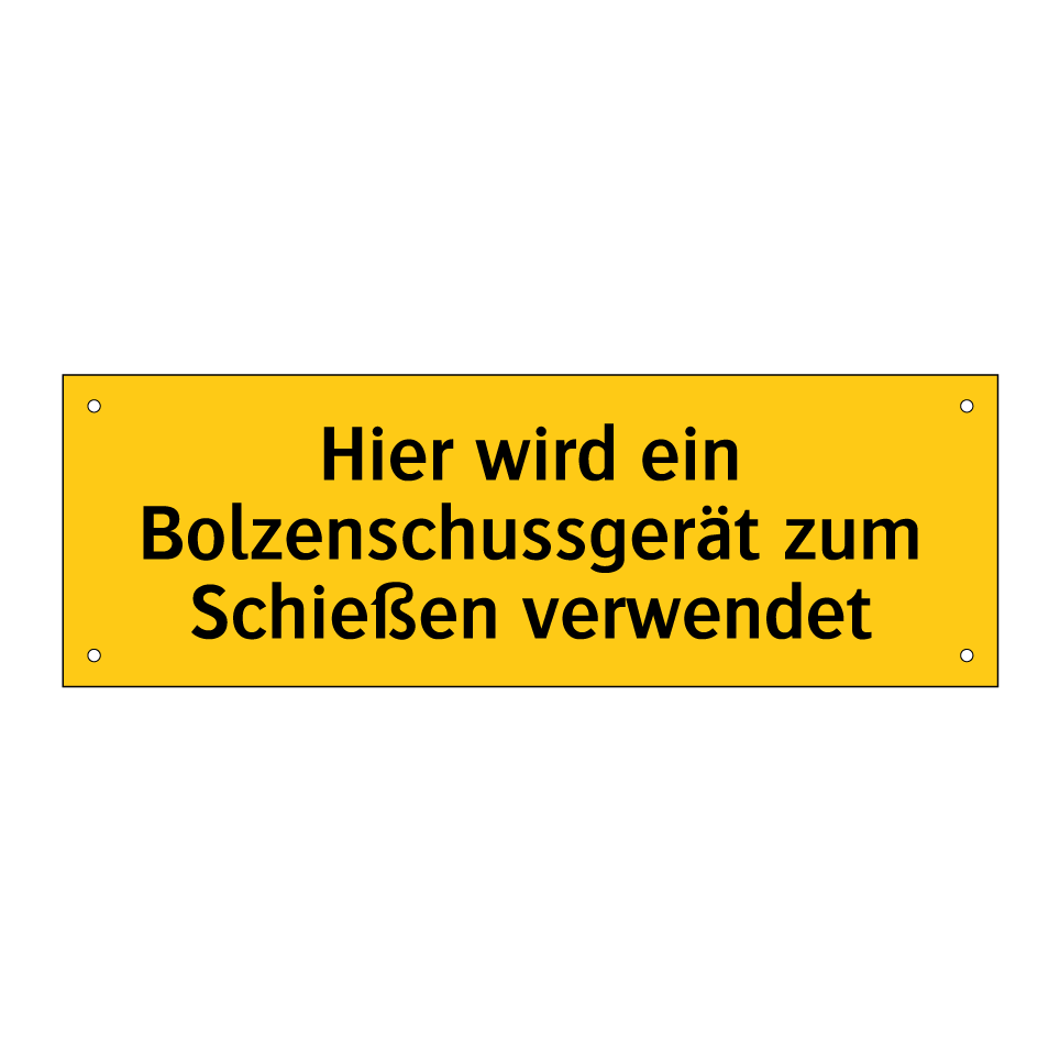 Hier wird ein Bolzenschussgerät zum Schießen verwendet