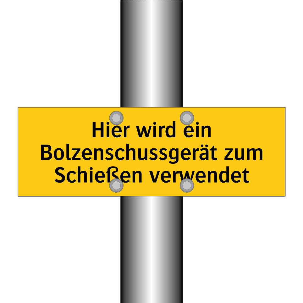 Hier wird ein Bolzenschussgerät zum Schießen verwendet