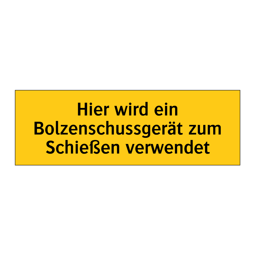 Hier wird ein Bolzenschussgerät zum Schießen verwendet
