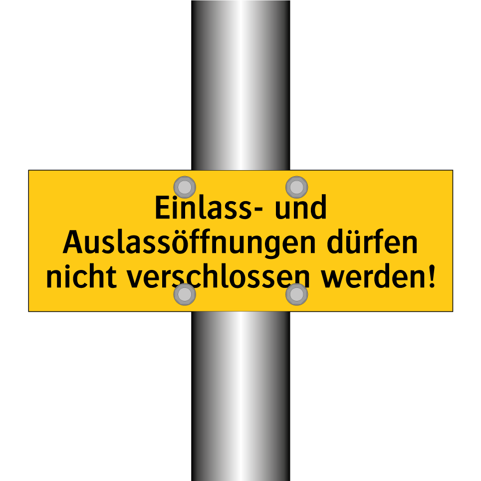 Einlass- und Auslassöffnungen dürfen nicht verschlossen werden!