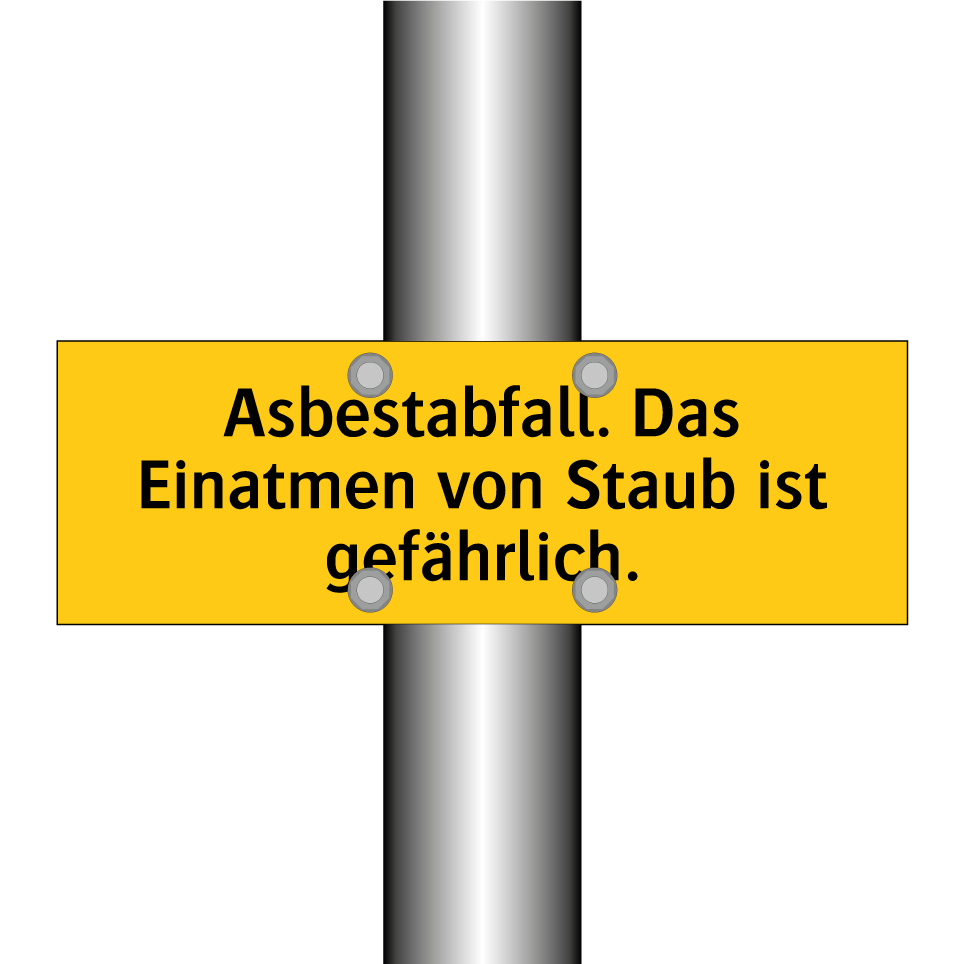 Asbestabfall. Das Einatmen von Staub ist gefährlich.