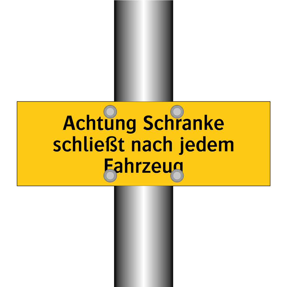 Achtung Schranke schließt nach jedem Fahrzeug