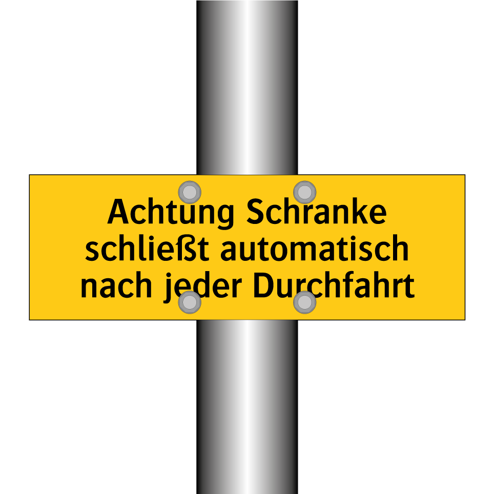 Achtung Schranke schließt automatisch nach jeder Durchfahrt