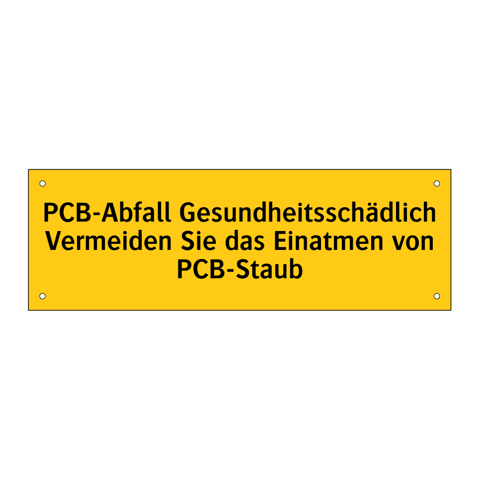 PCB-Abfall Gesundheitsschädlich Vermeiden Sie das Einatmen von PCB-Staub