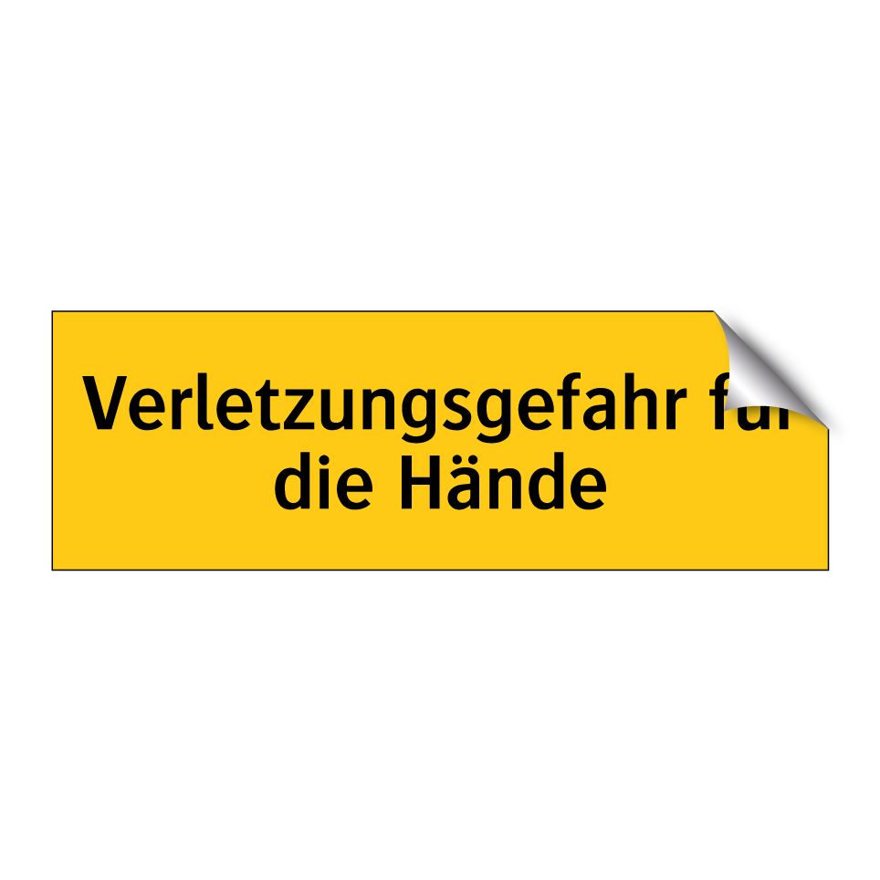Verletzungsgefahr für die Hände