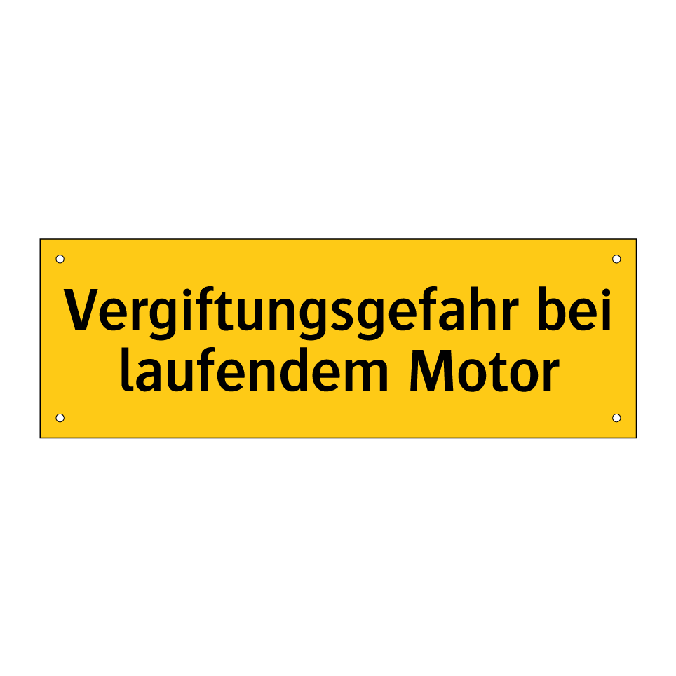 Vergiftungsgefahr bei laufendem Motor