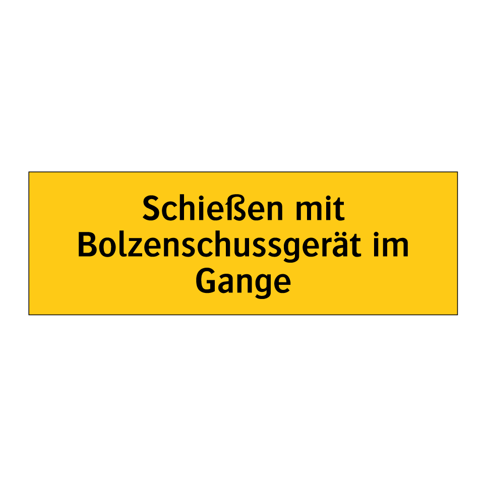 Schießen mit Bolzenschussgerät im Gange