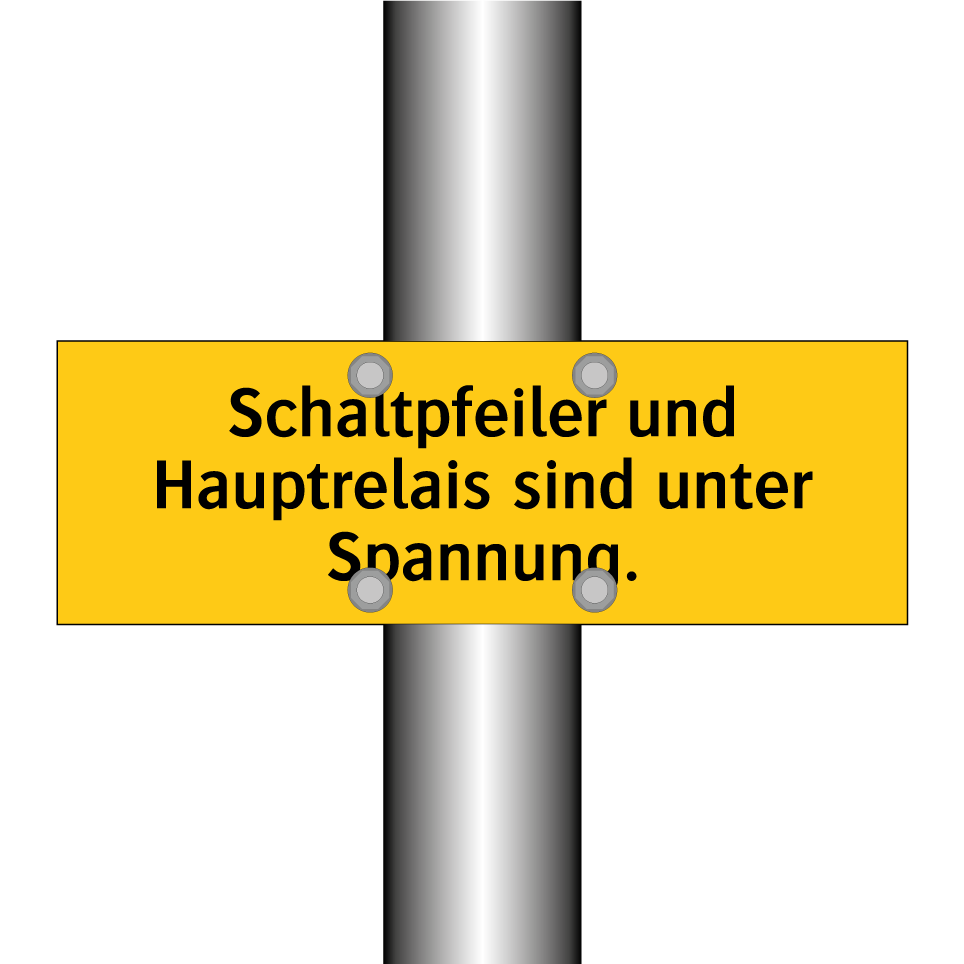 Schaltpfeiler und Hauptrelais sind unter Spannung.