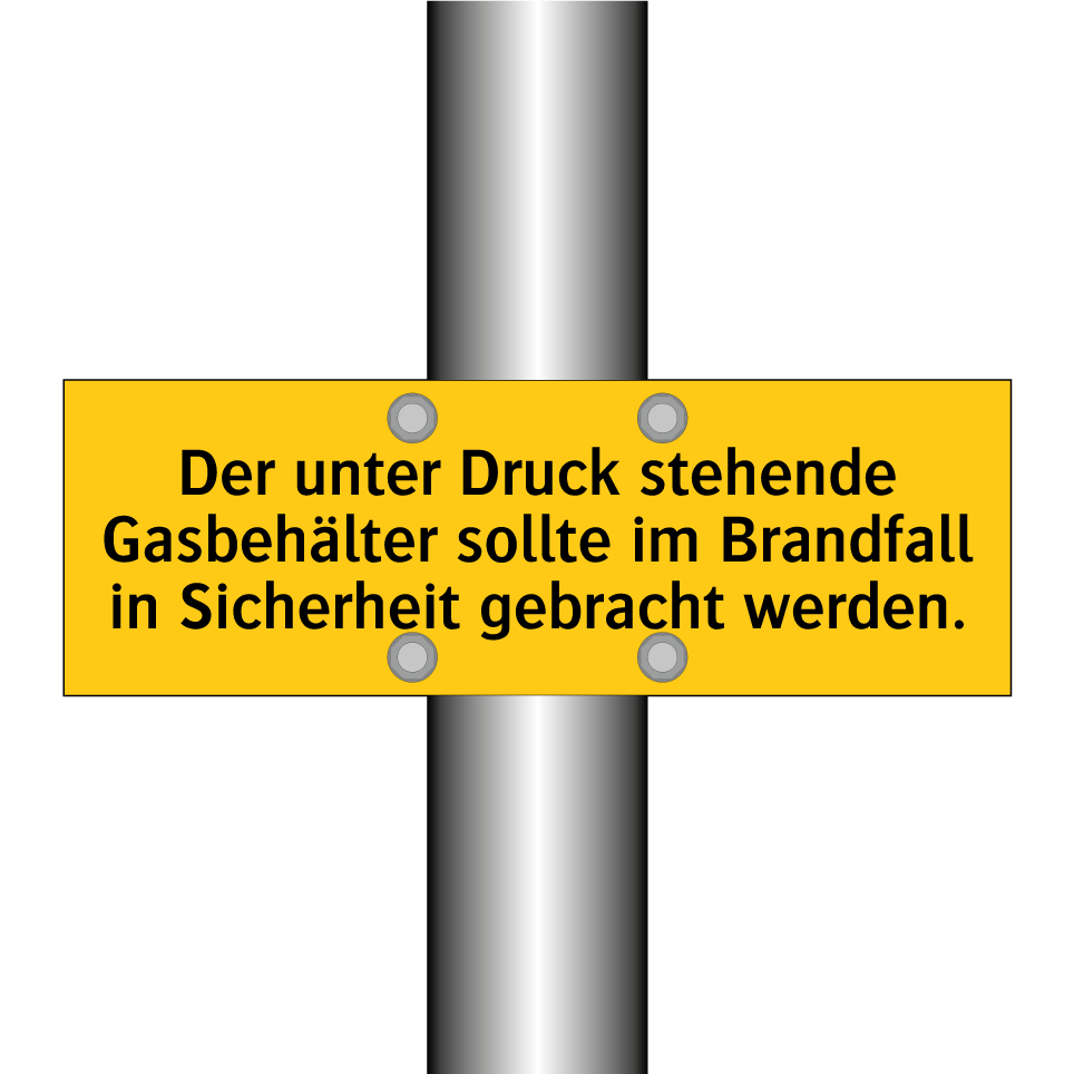Der unter Druck stehende Gasbehälter sollte im Brandfall in Sicherheit gebracht werden.