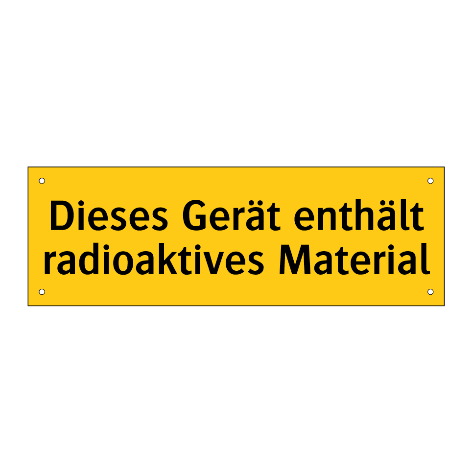Dieses Gerät enthält radioaktives Material