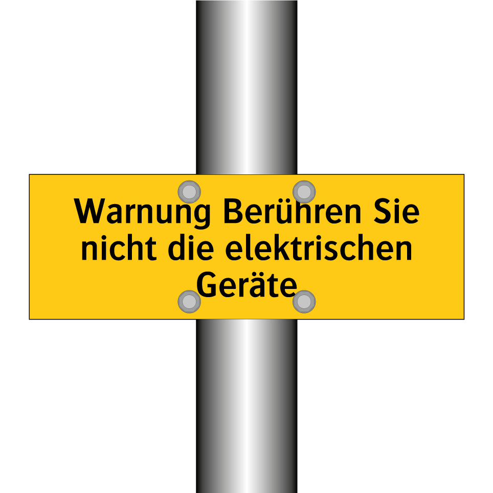 Warnung Berühren Sie nicht die elektrischen Geräte