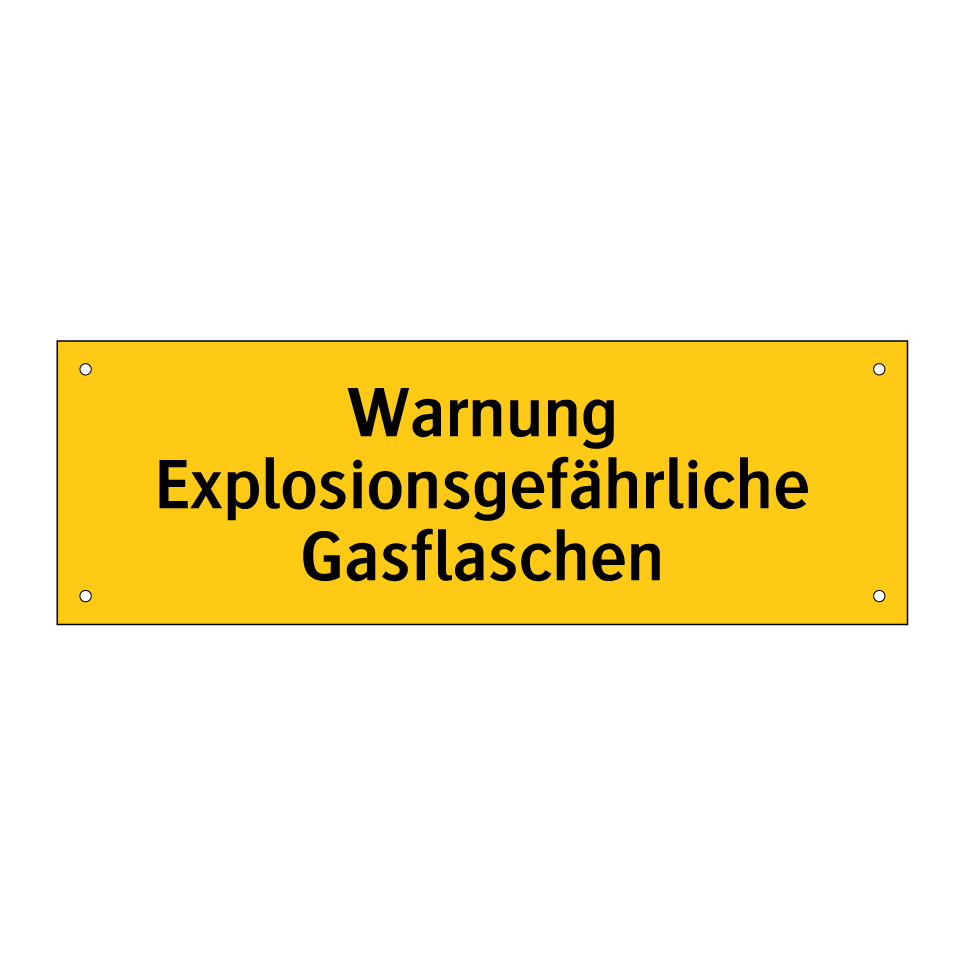Warnung Explosionsgefährliche Gasflaschen
