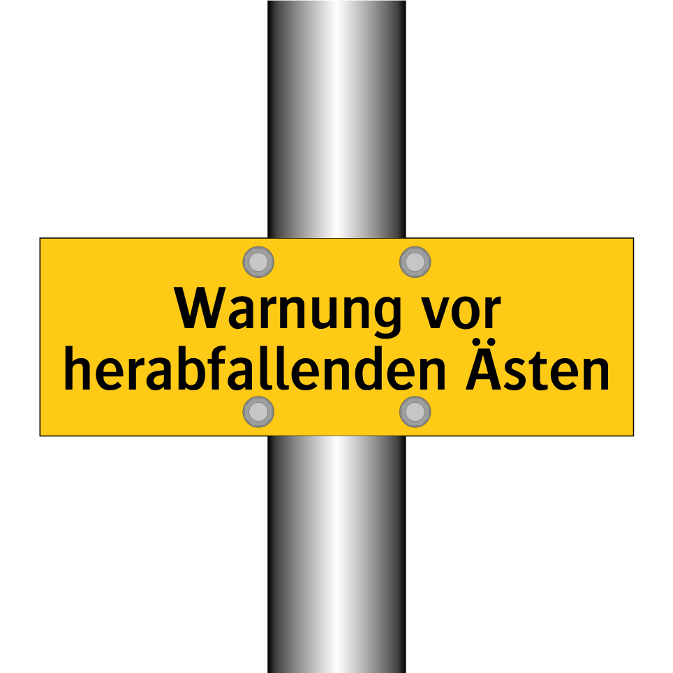 Warnung vor herabfallenden Ästen