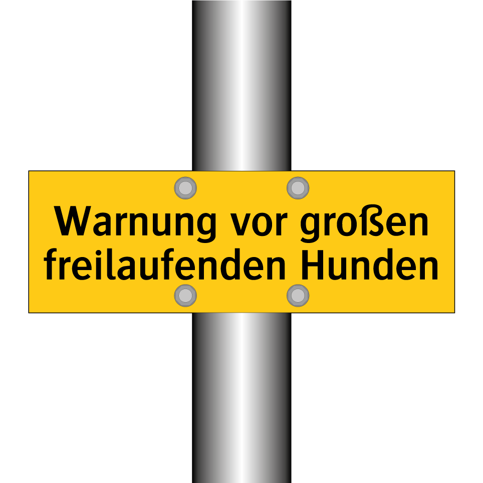 Warnung vor großen freilaufenden Hunden