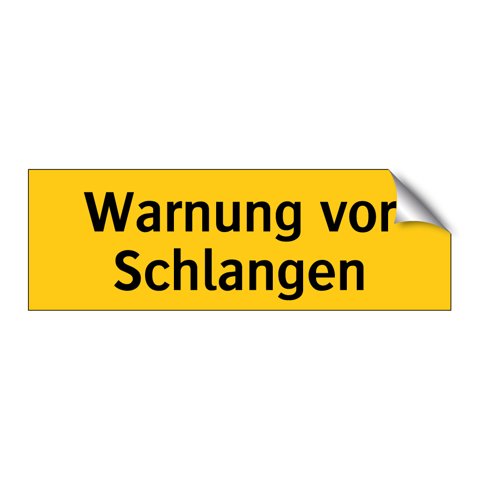 Warnung vor Schlangen