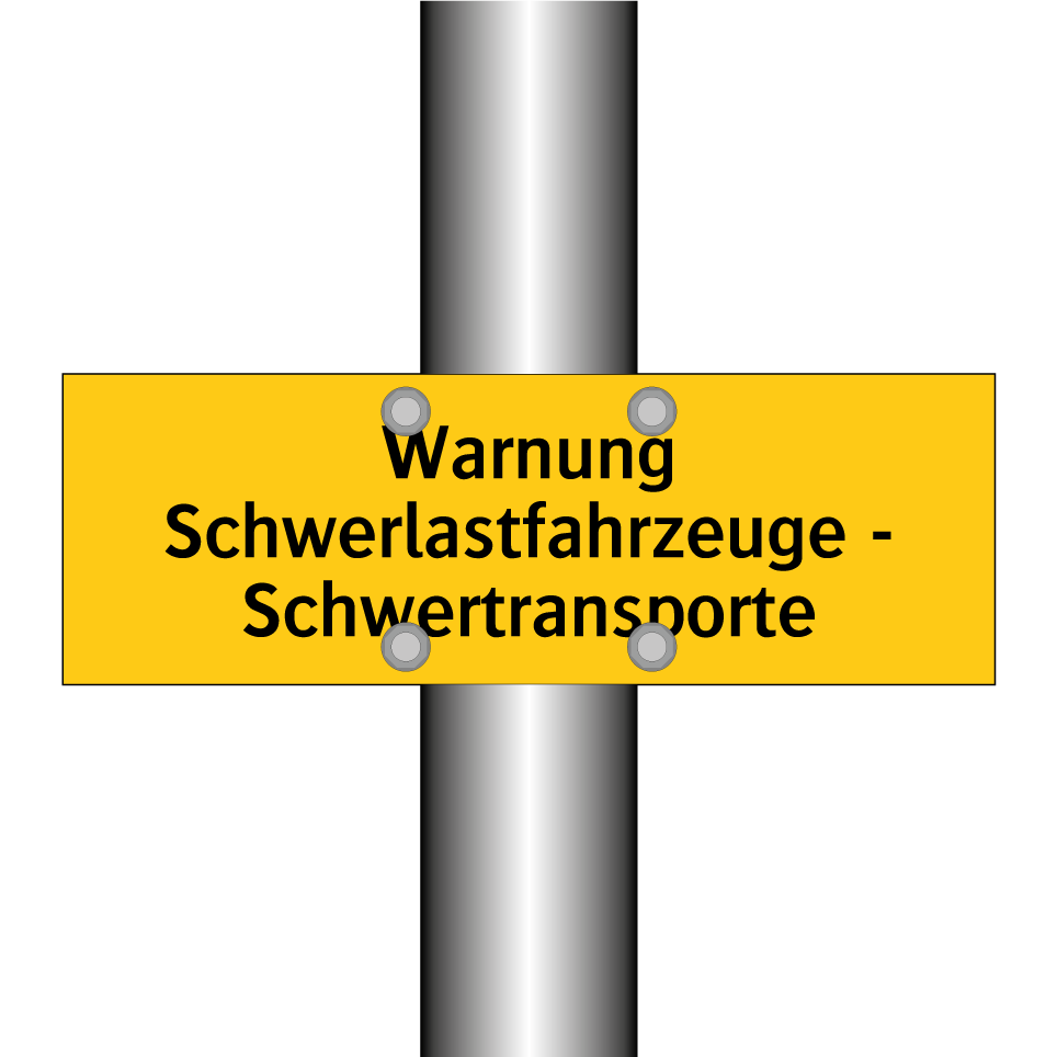 Warnung Schwerlastfahrzeuge - Schwertransporte