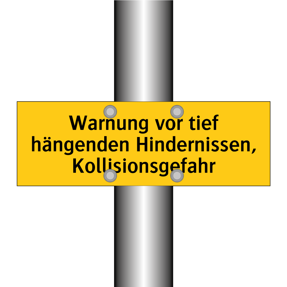 Warnung vor tief hängenden Hindernissen, Kollisionsgefahr