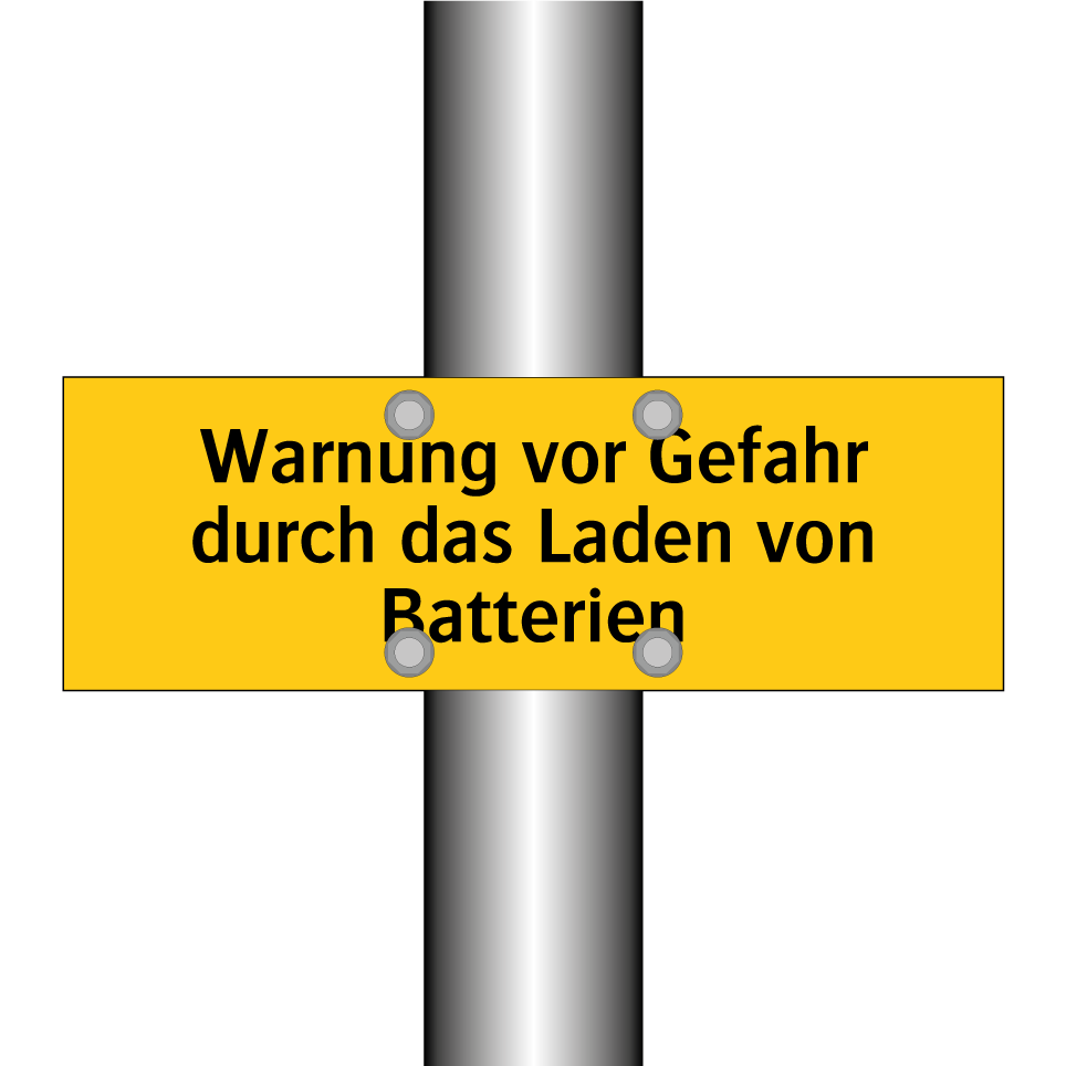 Warnung vor Gefahr durch das Laden von Batterien